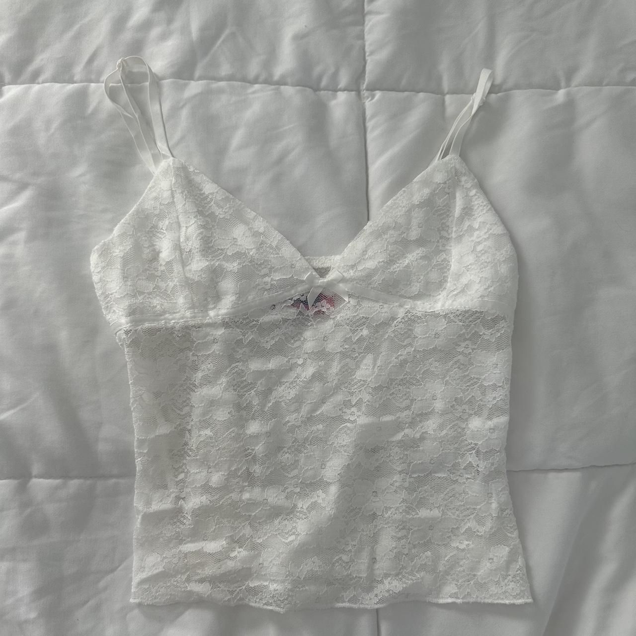 eira sheer lace white tank top from edikted! NWOT Depop