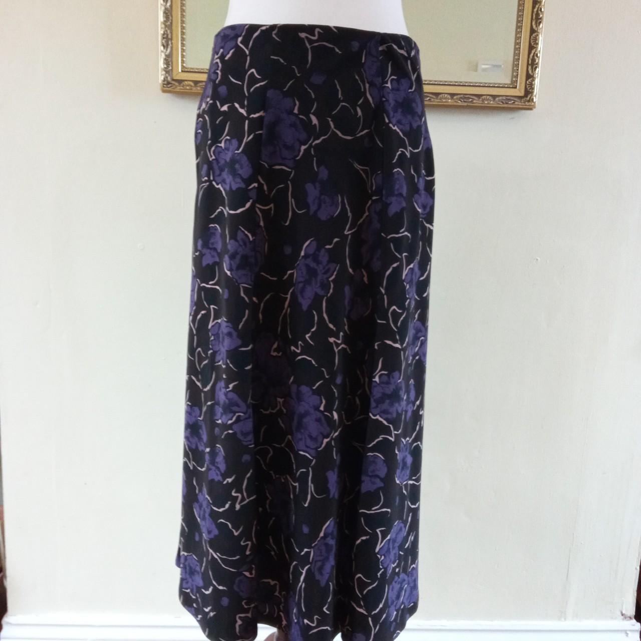 *Nightingales* Y2K Floral Midi Skirt SIZE 12 Brown,... - Depop