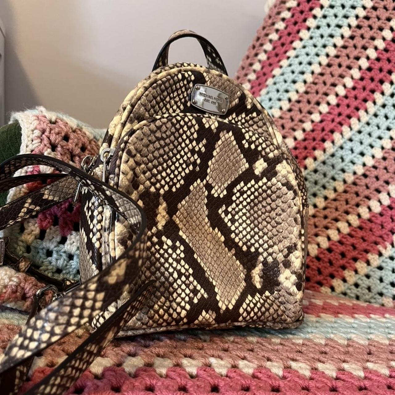 Michael kors deals snakeskin backpack