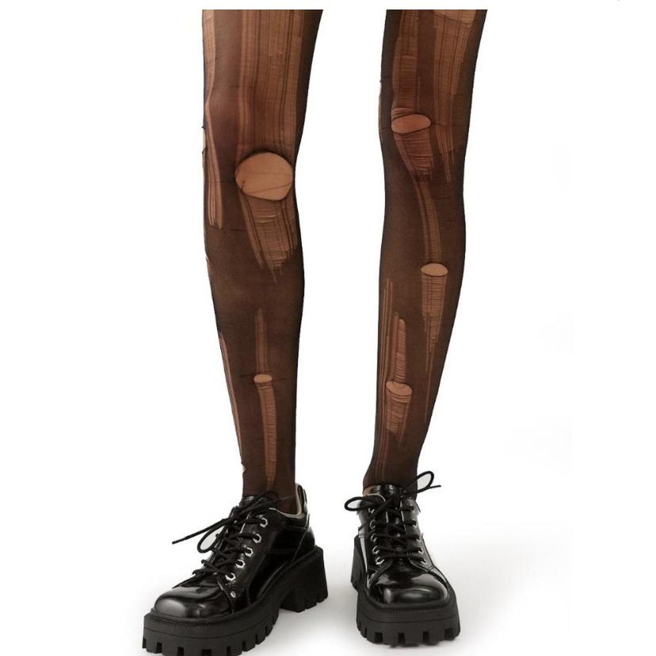 Urban Outfitters Women's Black Hosiery-tights | Depop