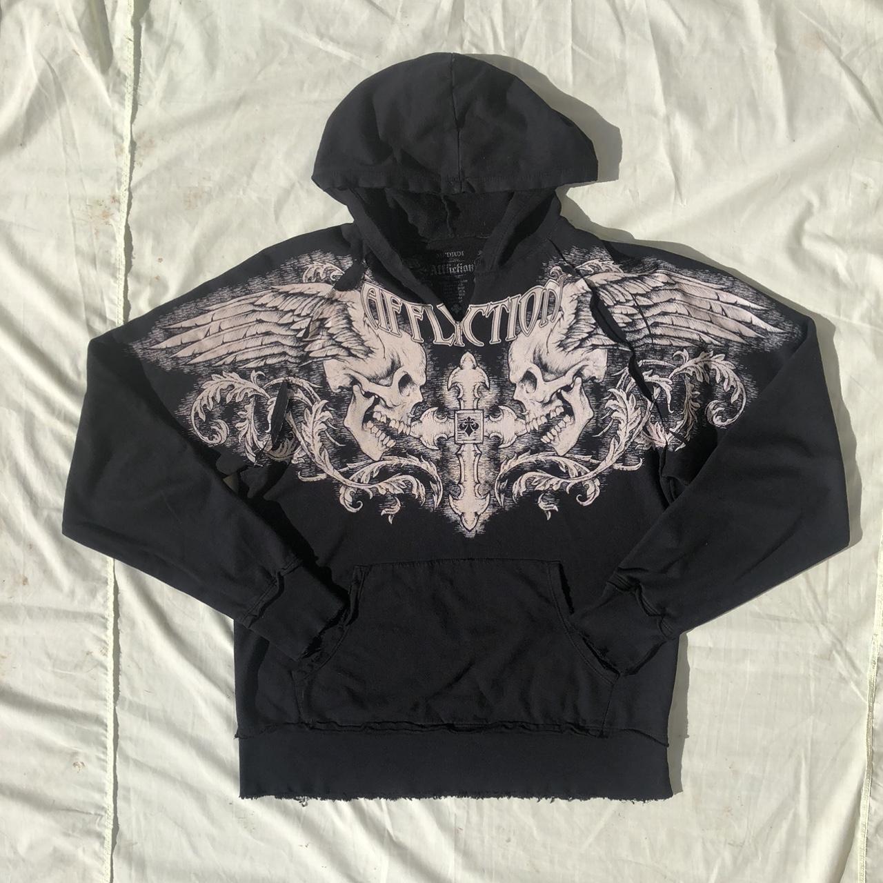 BLACK AFFLICTION HOODIE⚜️ Pls pay with... - Depop