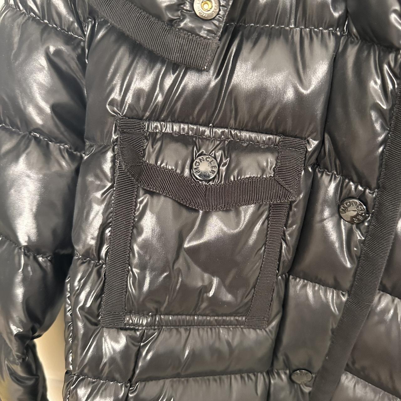 black moncler coat, worn few times, amazing... - Depop