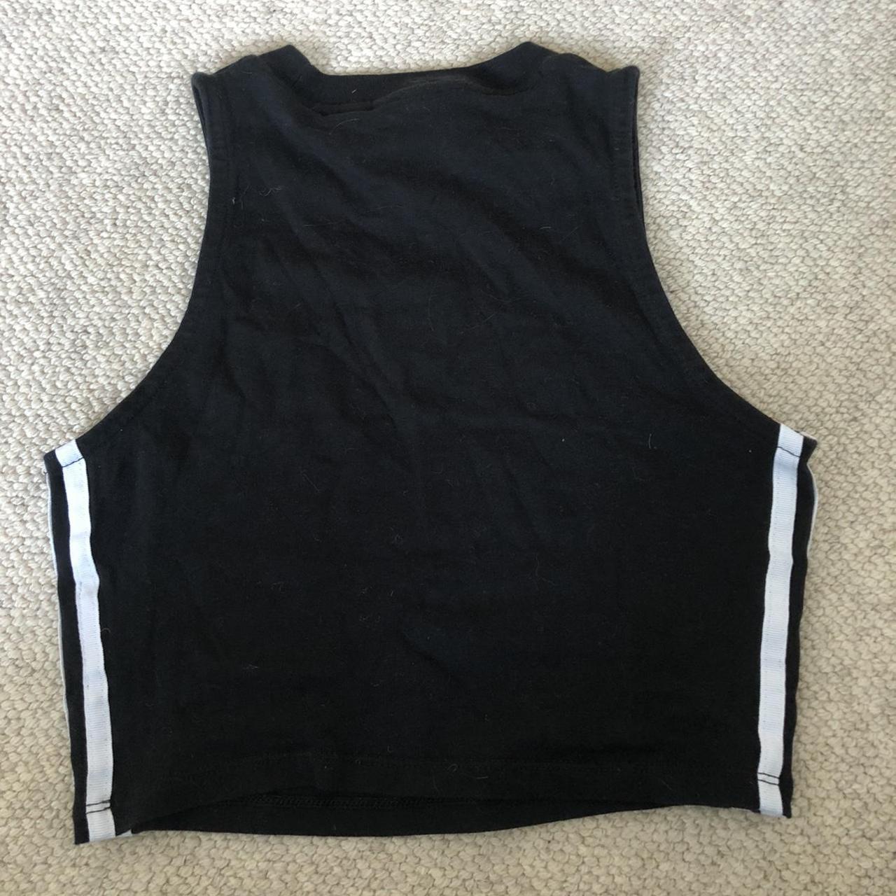 Adidas Originals Women's Black and White Crop-top | Depop