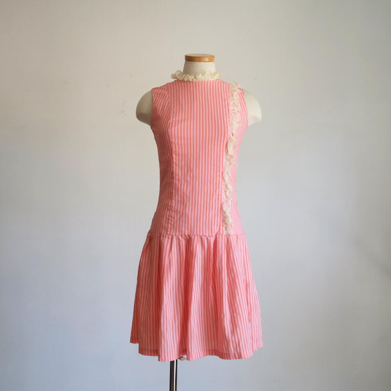 Women's Orange and Pink Dress Depop