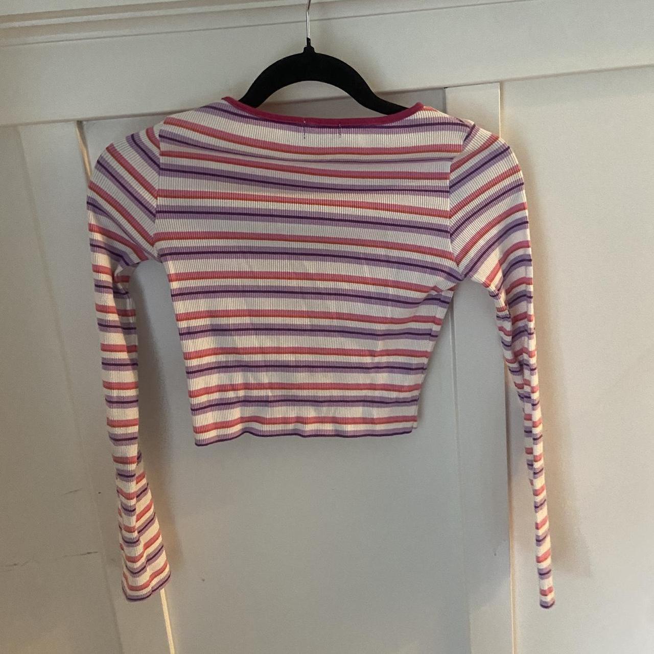 Delia's Women's White and Pink Crop-top (2)