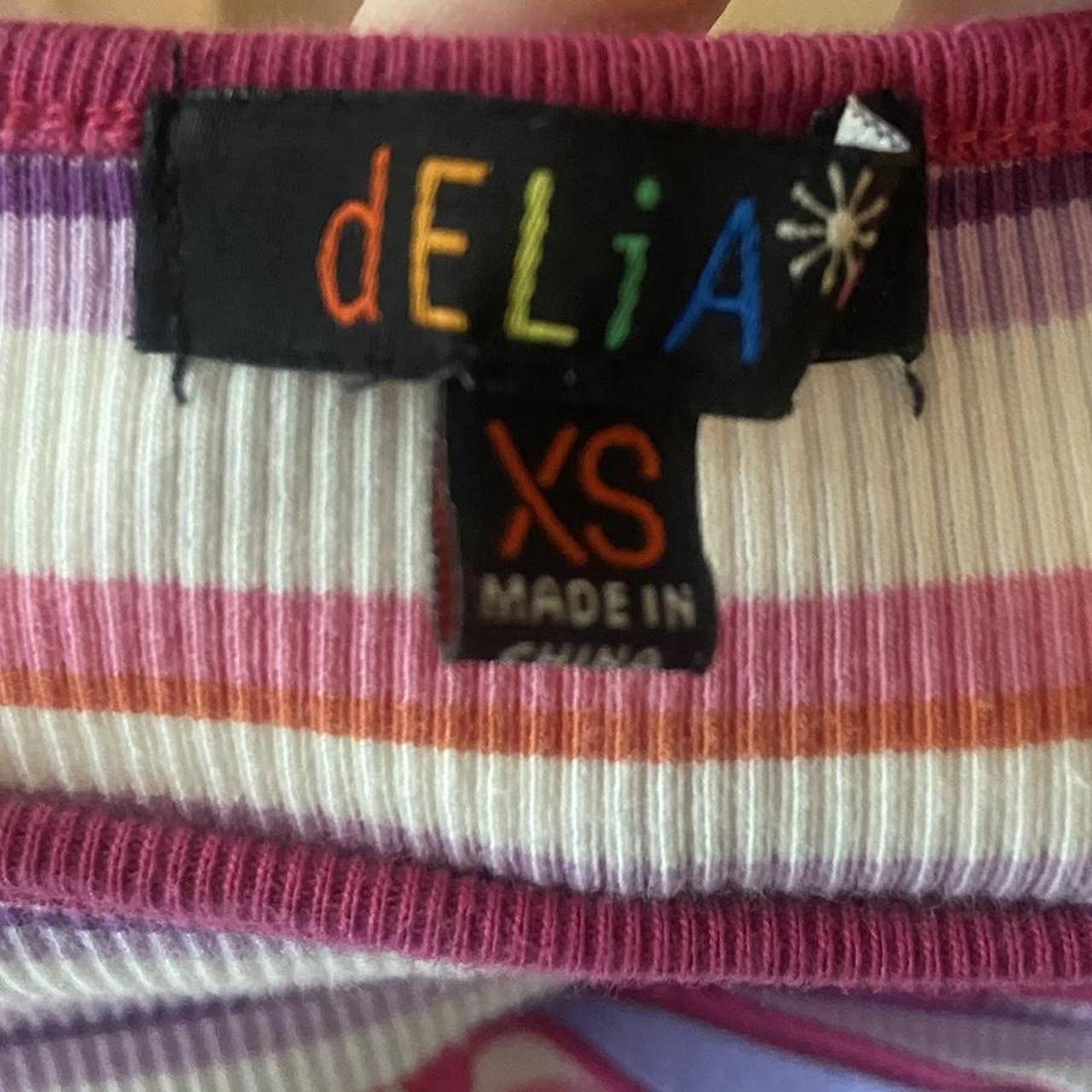 Delia's Women's White and Pink Crop-top (3)