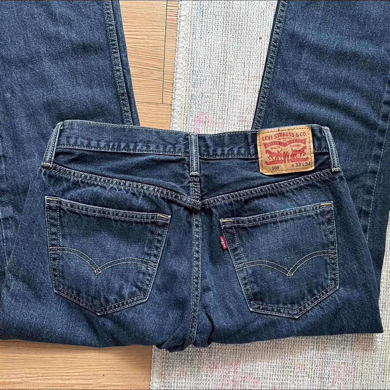 Dark wash denim levi jeans #levis #denimjeans... - Depop