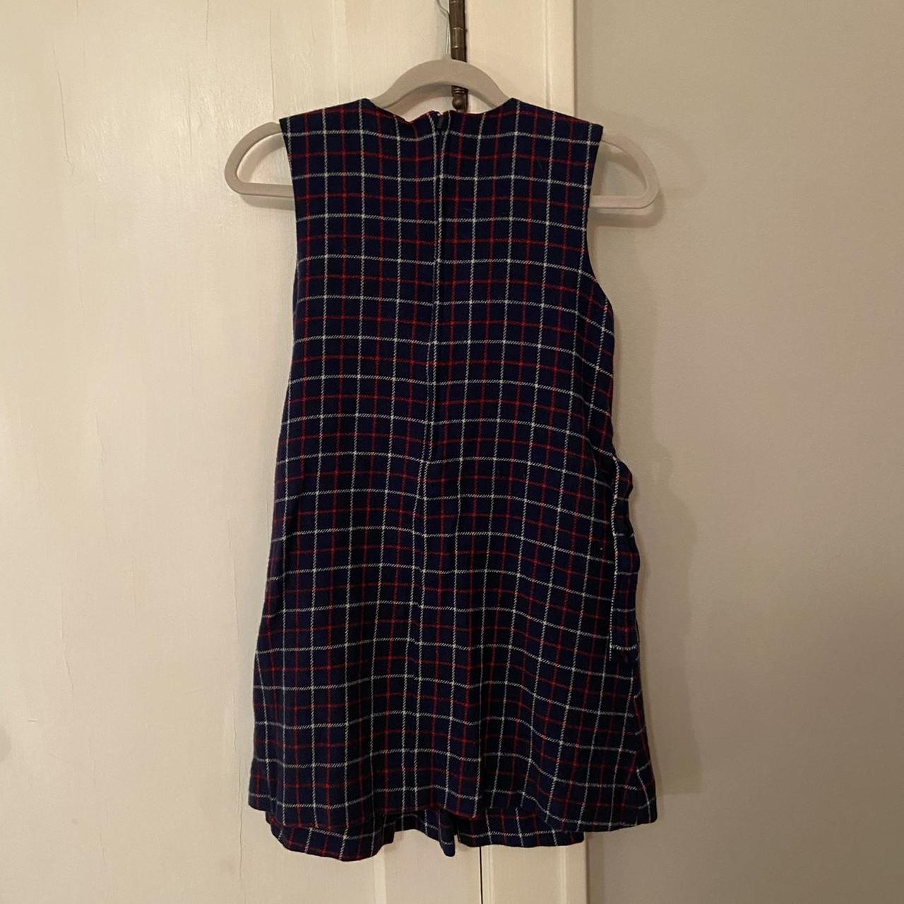 Plaid school girl dress with adjustable belt Size... - Depop