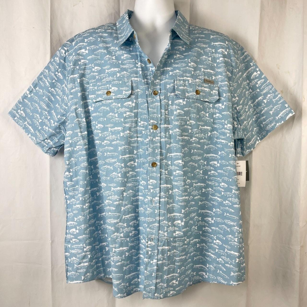Branded Eddie Bauer Short Sleeve Fishing Shirt White