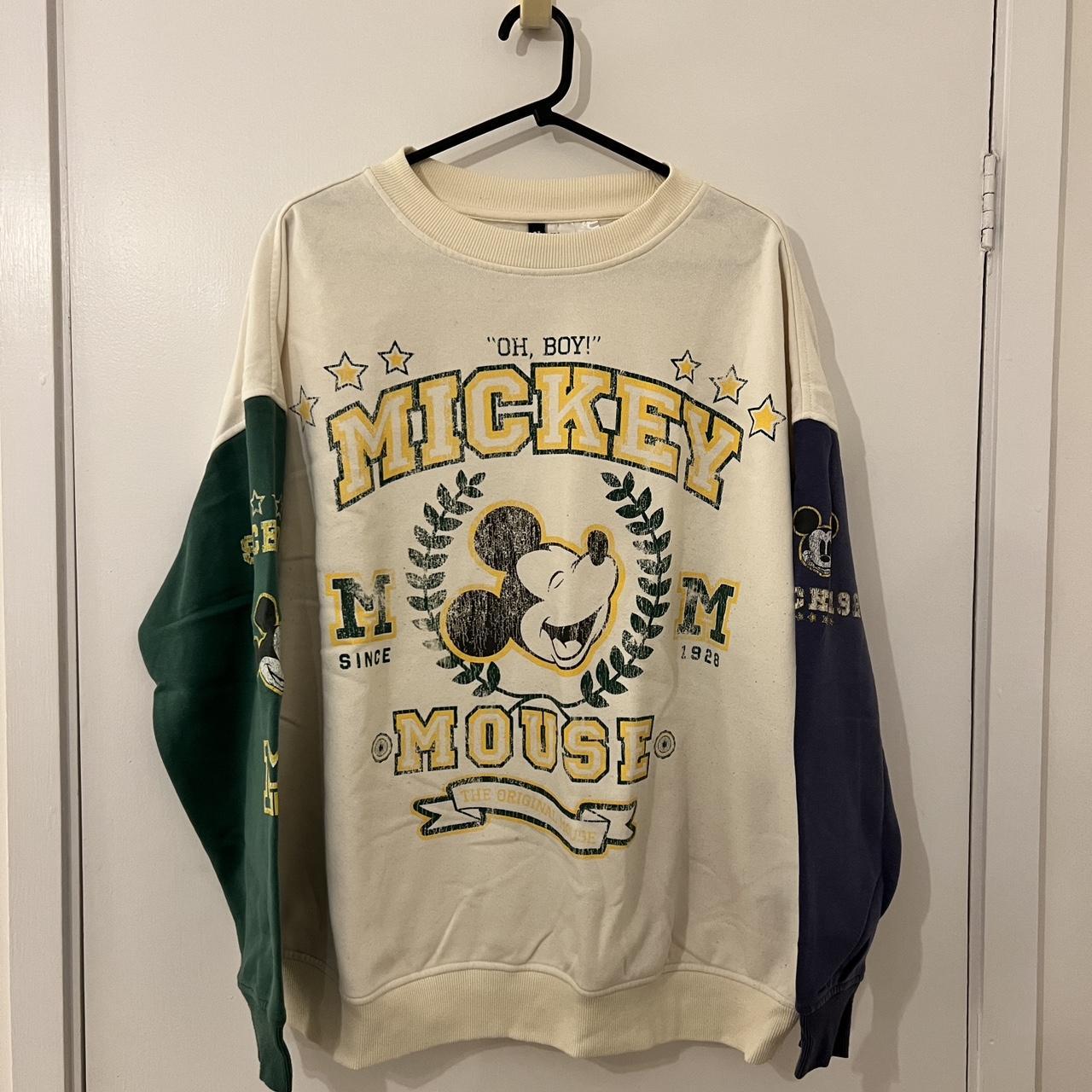 Oversized Vintage H&M Mickey Mouse Sweatshirt in - Depop