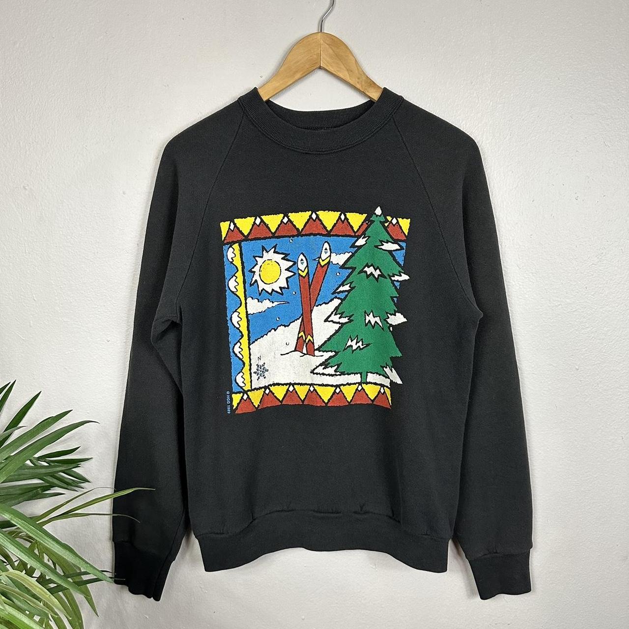 Vintage 80s 1989 Ski Art Sweatshirt Size Depop   P0 