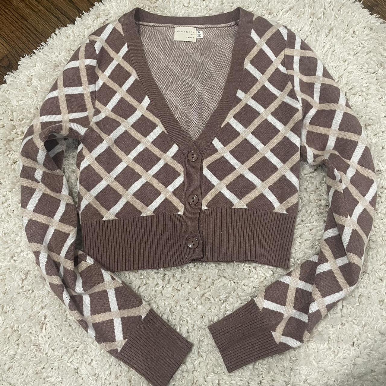 Dreamers by debut size medium Fun brown cardigan... - Depop