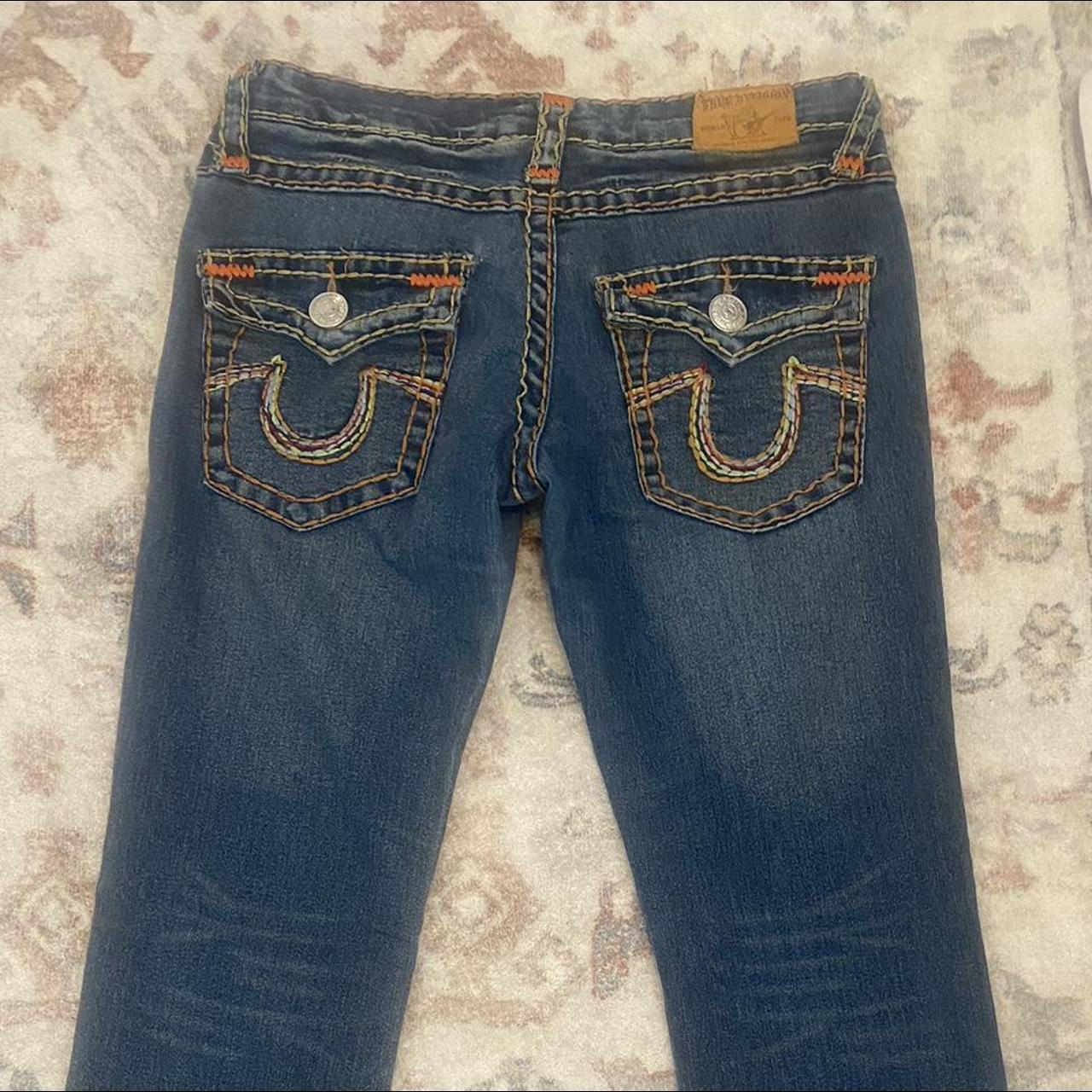 CRAZY TRUE RELIGION BLOOD RED JEANS STRAIGHT FIT - Depop