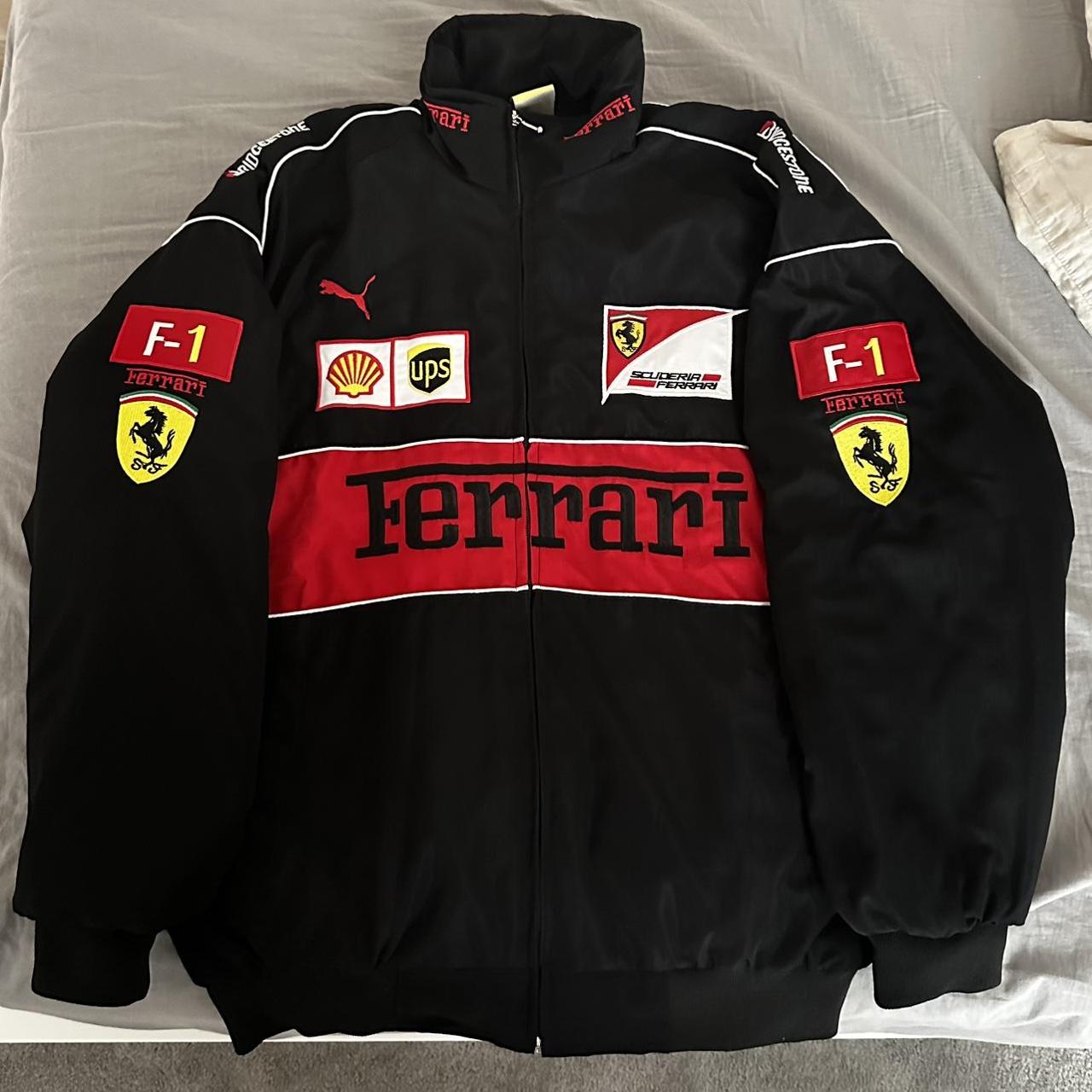 Black And Red Ferrari Jacket Brand New Size L - Depop