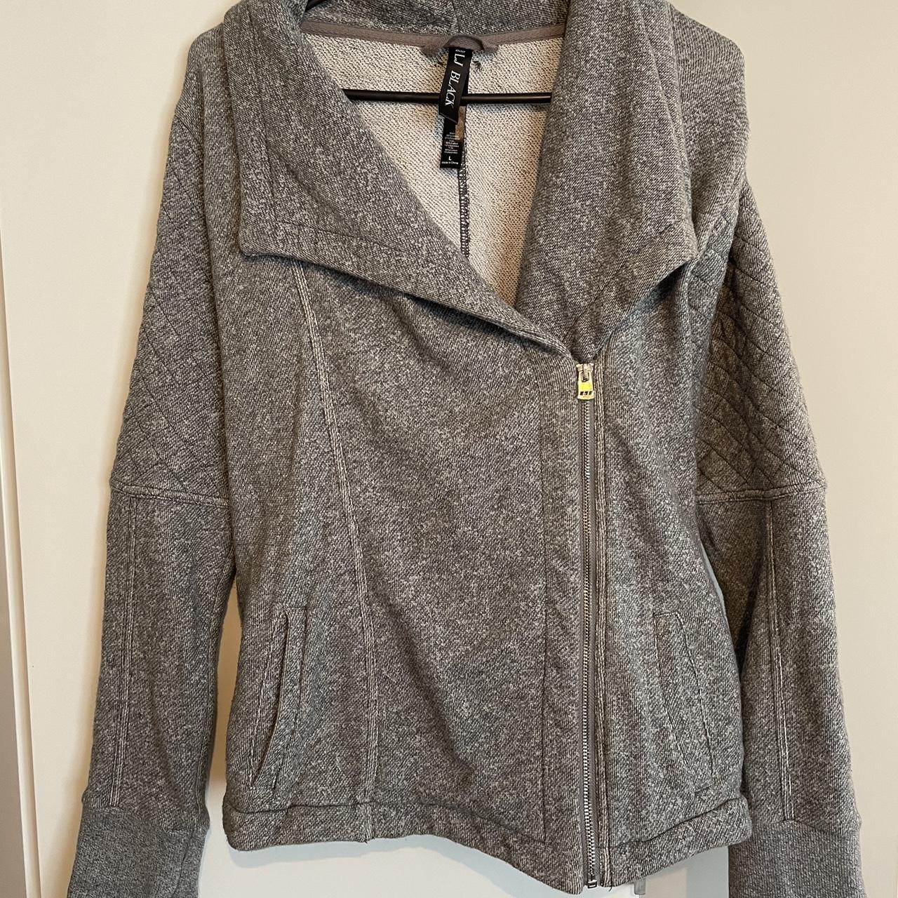 Lorna Jane (black label) grey zip jacket. Size L... - Depop