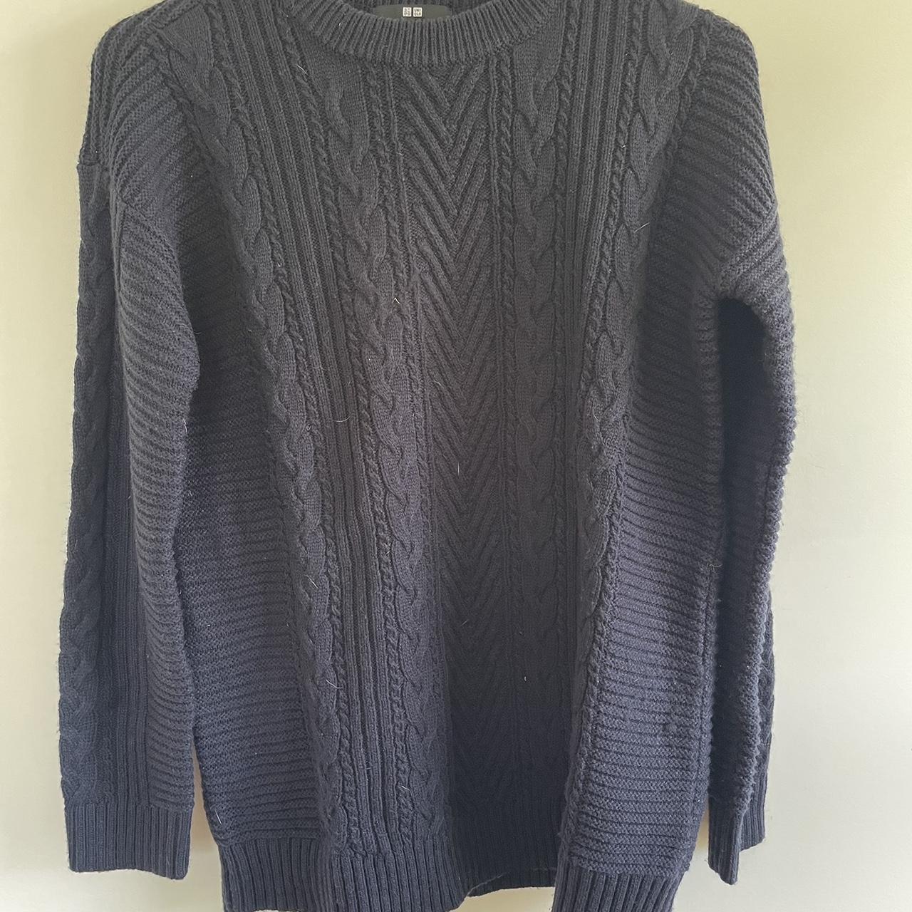 Navy blue cable knit jumper #winterfashion Depop