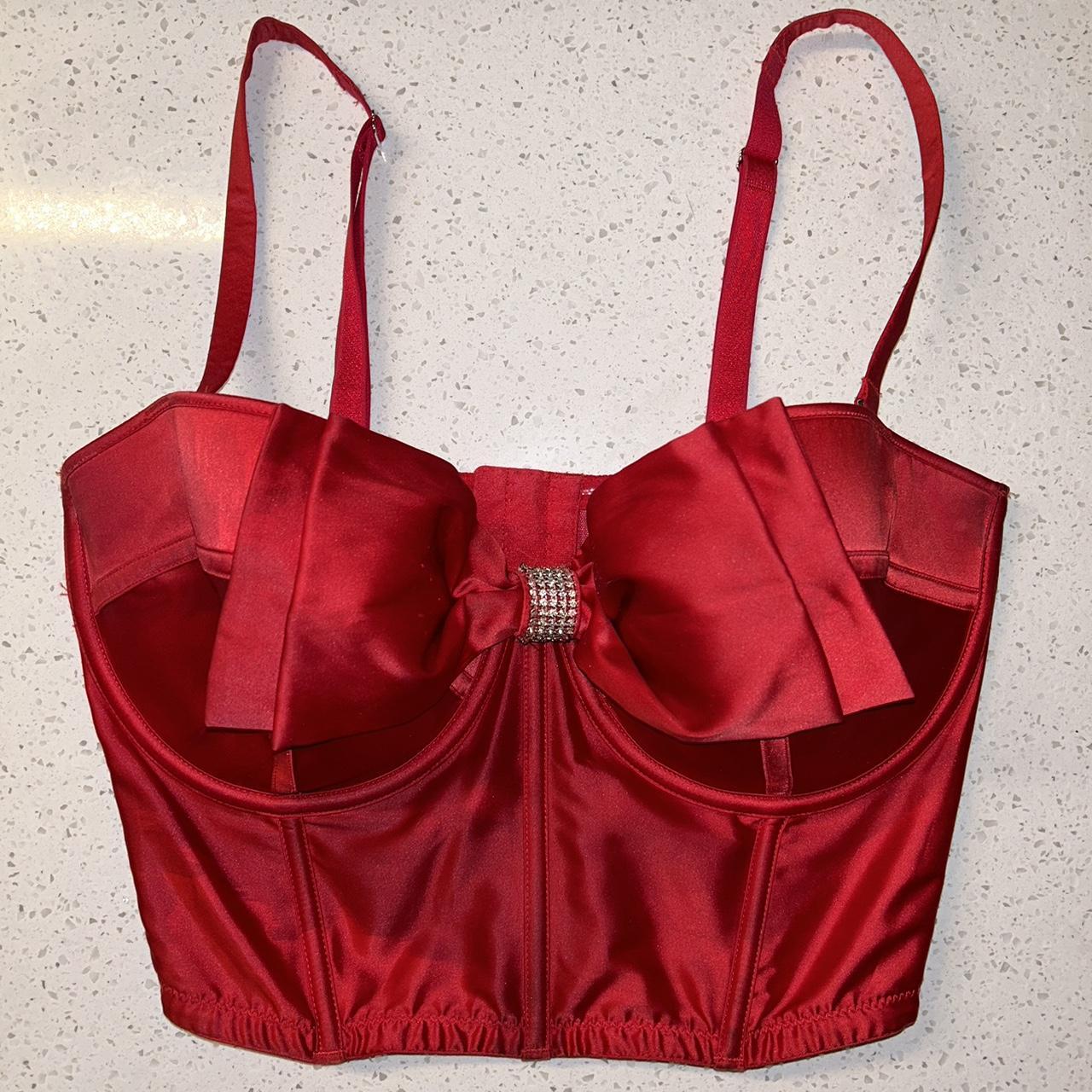 Satin Corset Top- Red