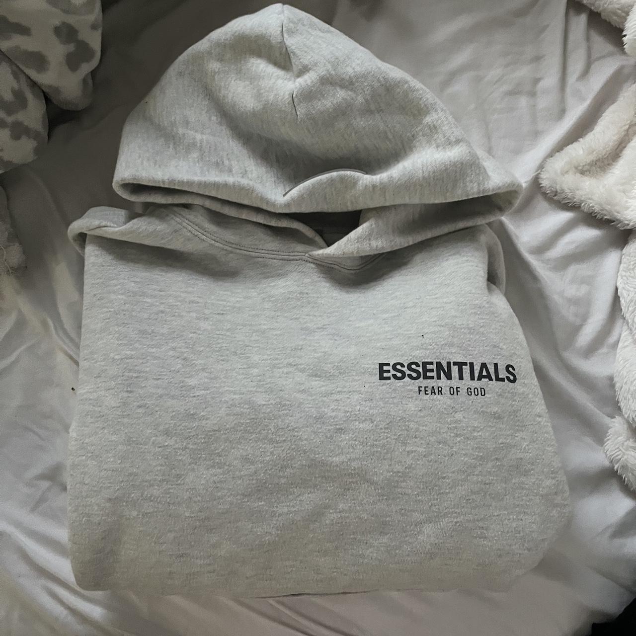 essential hoodie size 10-12 for kids but fits a... - Depop