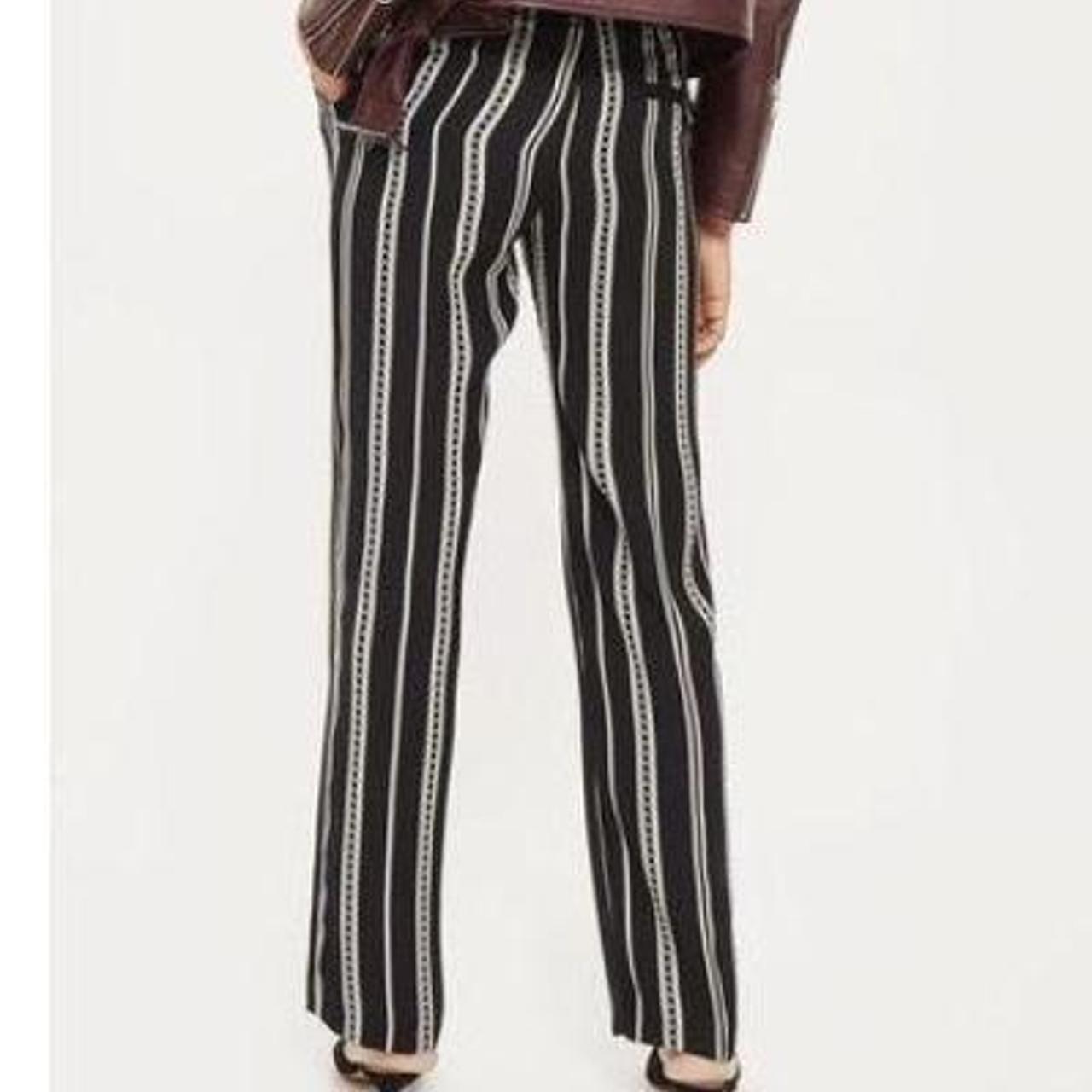 TOPSHOP Women Pinstripe Wide Leg Trousers/Pants, Yellow Size 6 NWT | eBay