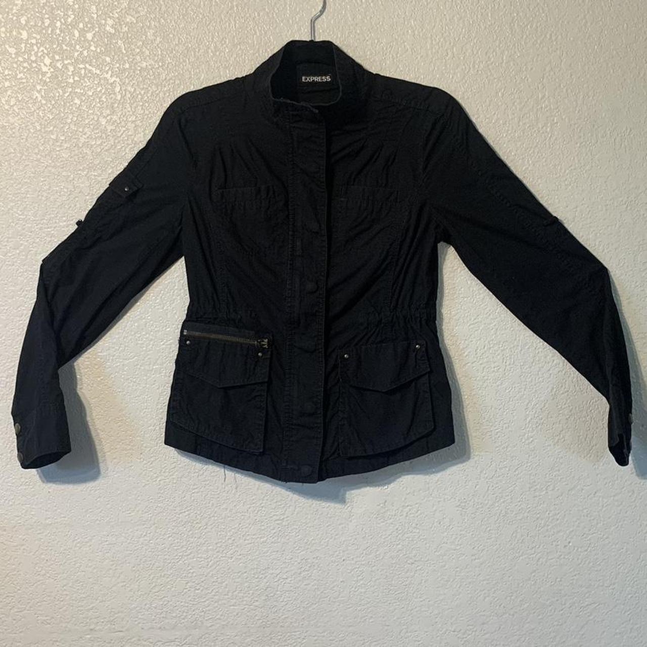 Black Utility Jacket Zip Up and Button Up... Depop