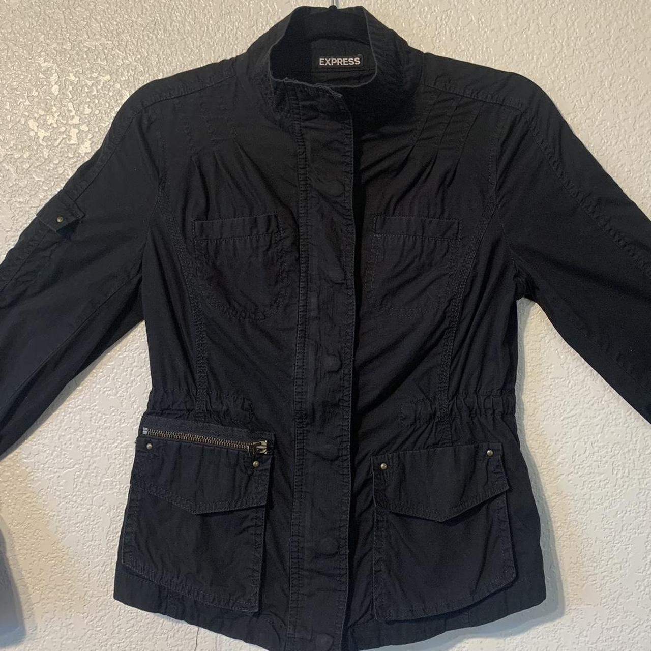 Black Utility Jacket Zip Up and Button Up... Depop