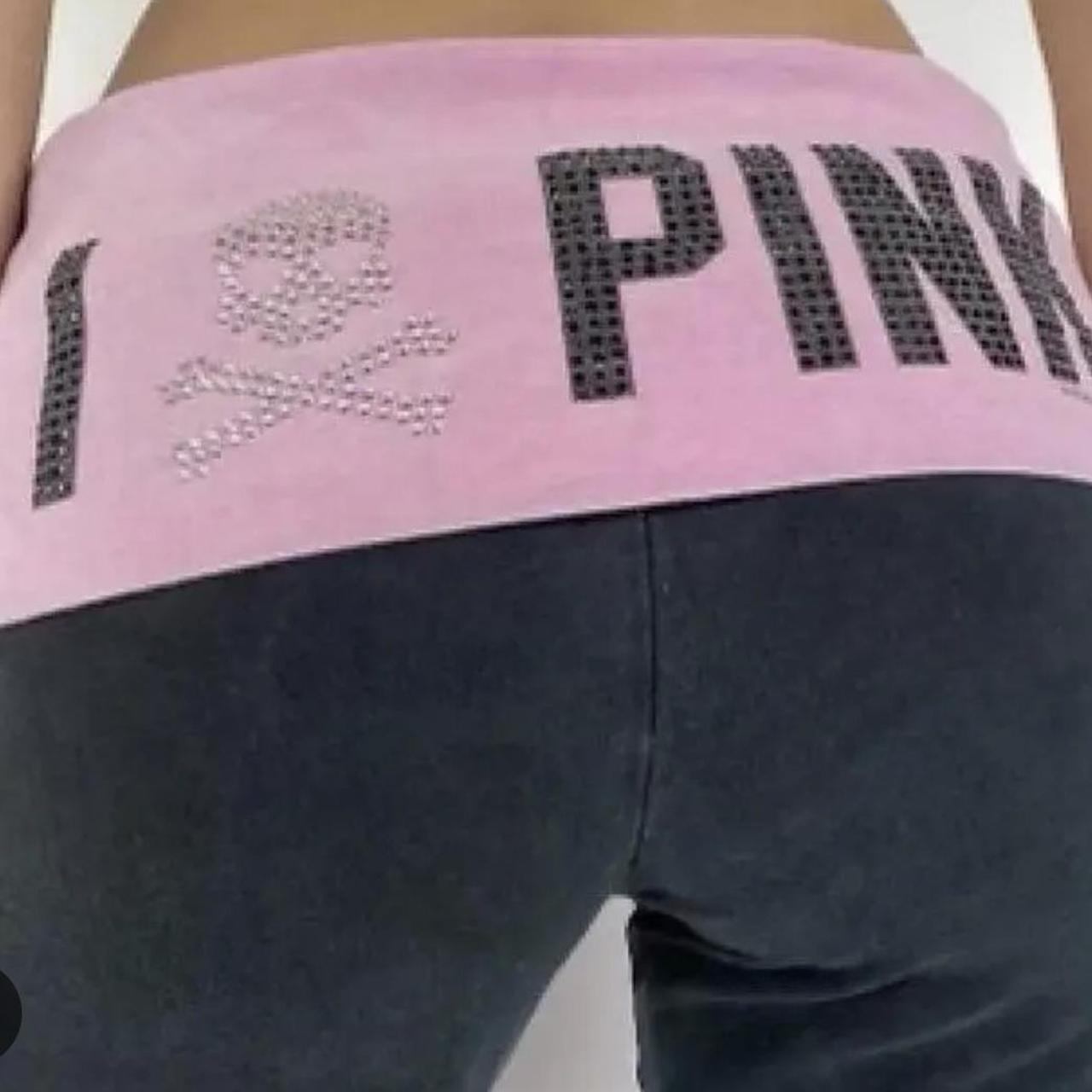 Pink foldover yoga pants online