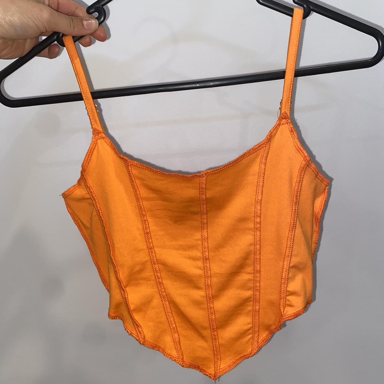 Beginning Boutique Orange Crop Size S - Depop