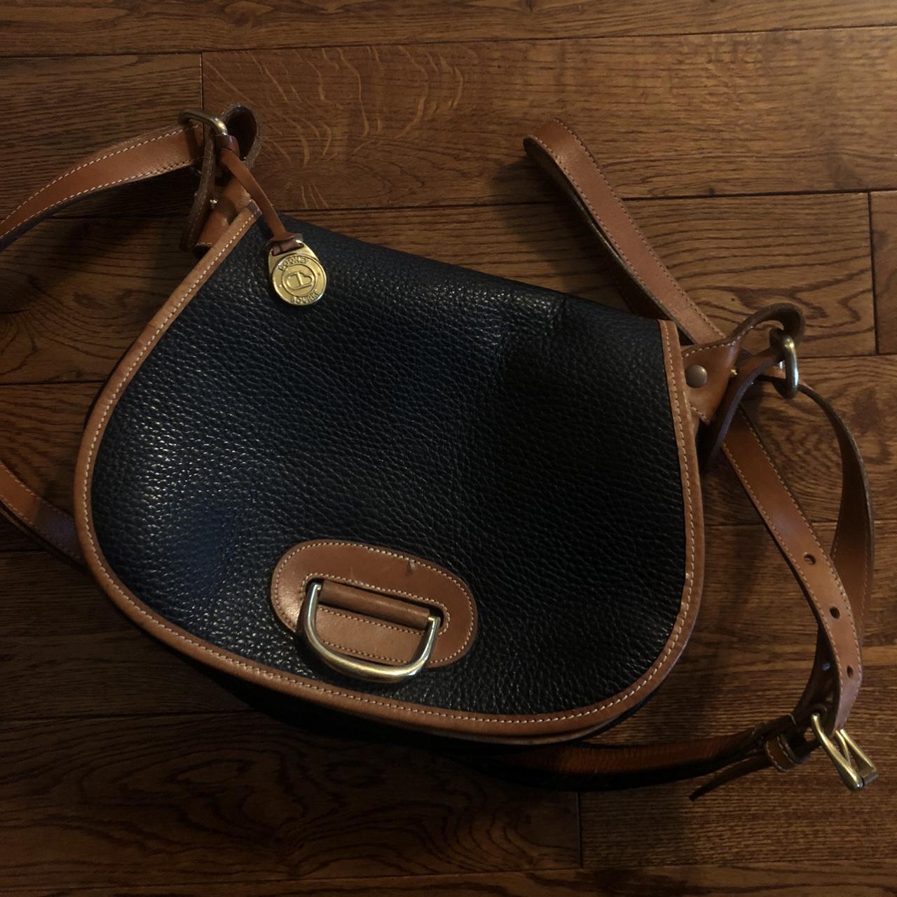 90s Vintage Dooney And Bourke Tan Black Leather Depop