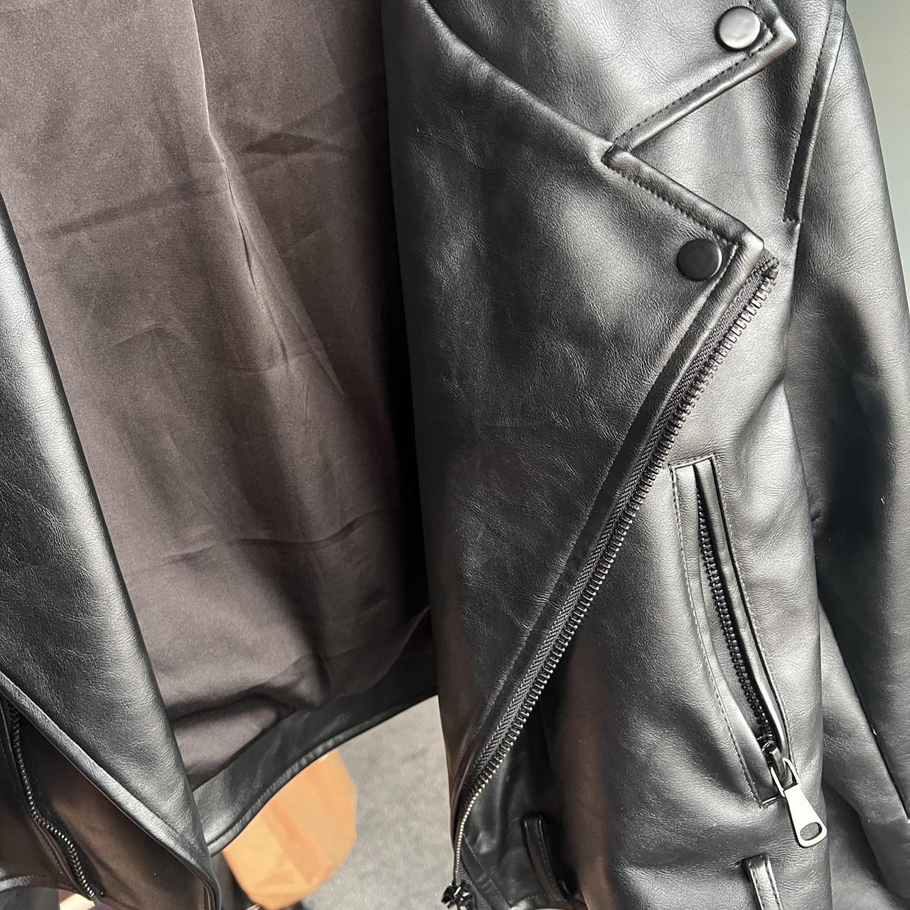 Lioness black leather jacket Size XL Only worn a... - Depop