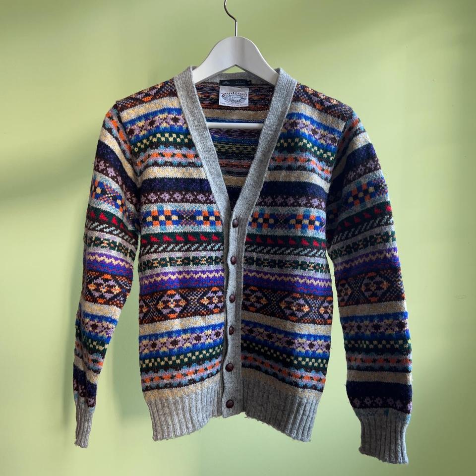 JAMIESON S SHETLAND FAIRISLE CARDIGAN SWEATER Depop