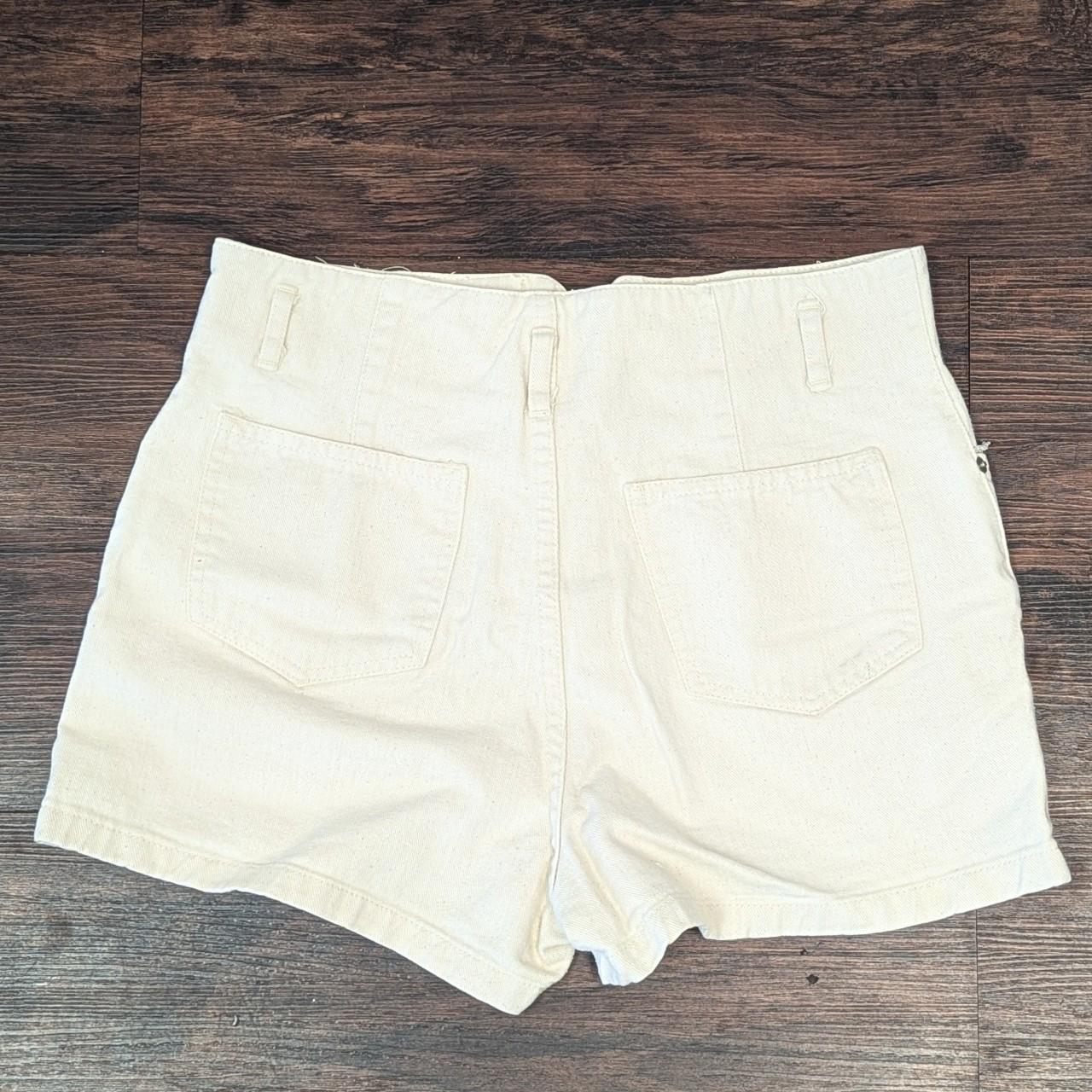 vintage high-waisted beige paperbag denim shorts | Depop