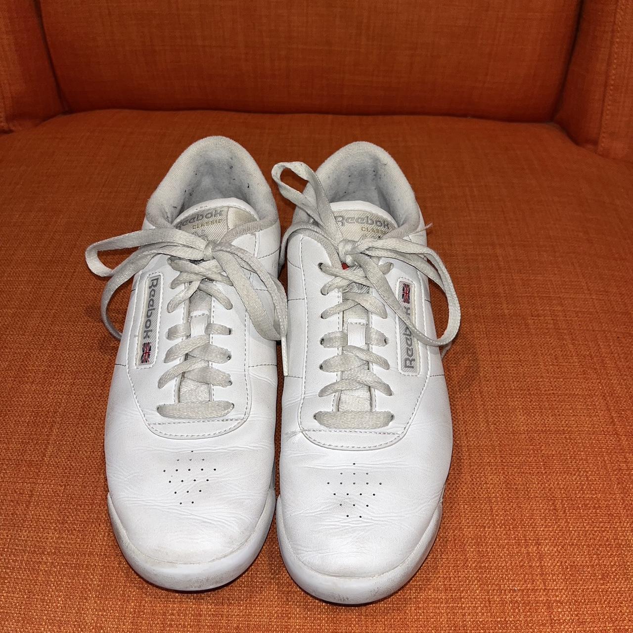 Reebok Princess white Used Size US 7, UK 4.5, EUR... - Depop