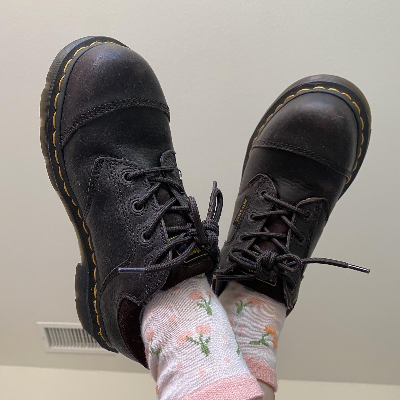 Vintage dark brown steel toe Doc Marten Depop