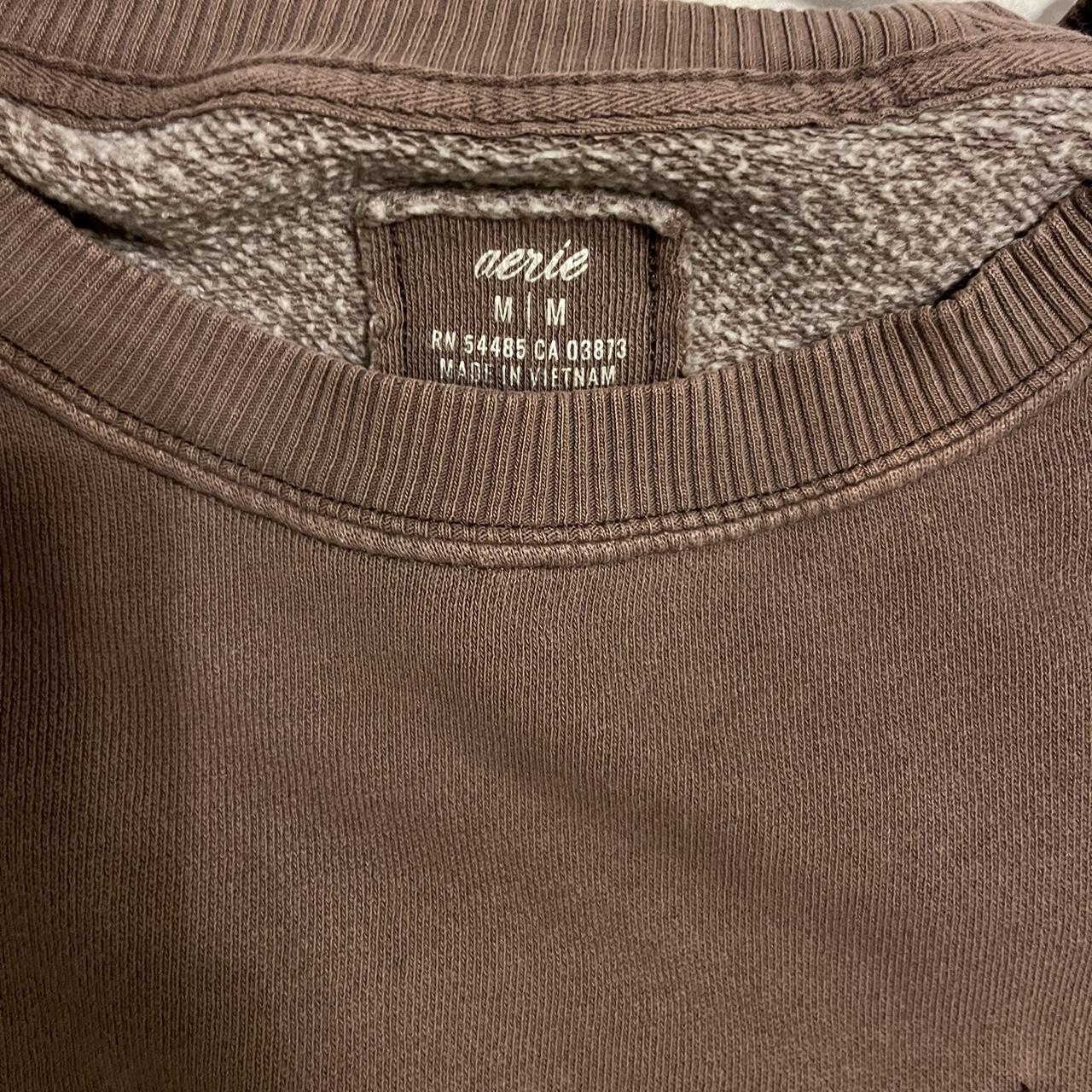 Aerie brown Crewneck sweatshirt with front pocket... - Depop