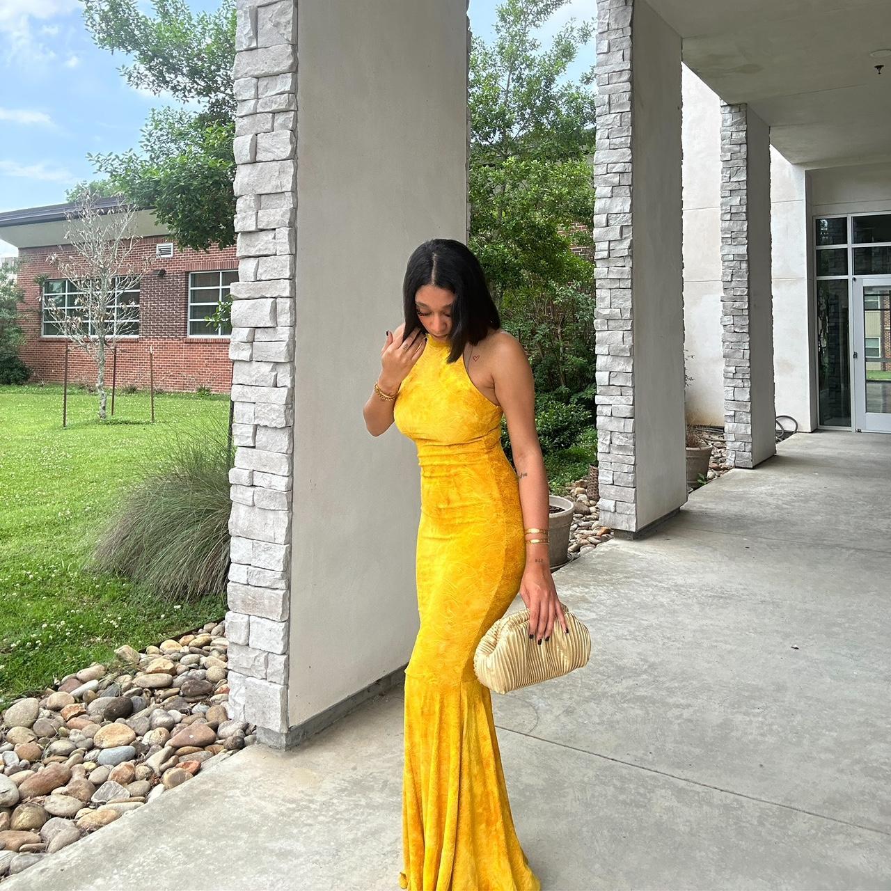 Fashion nova yellow dress best sale