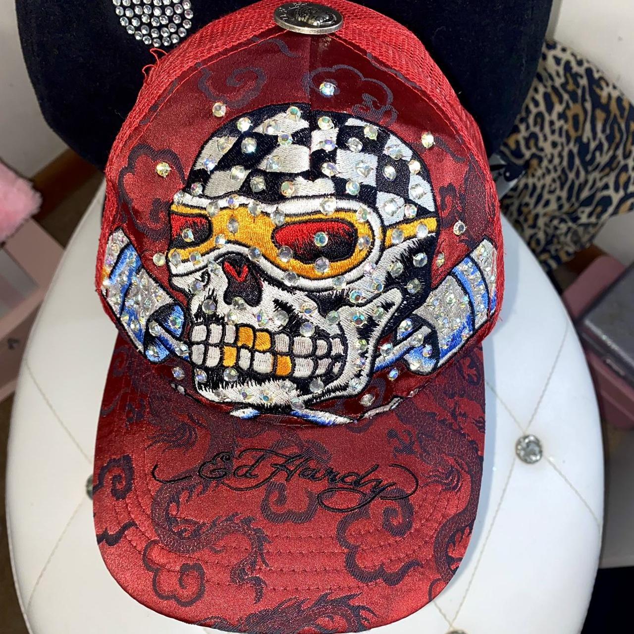 Vintage early 2000's Y2K Ed Hardy embroidered all... - Depop