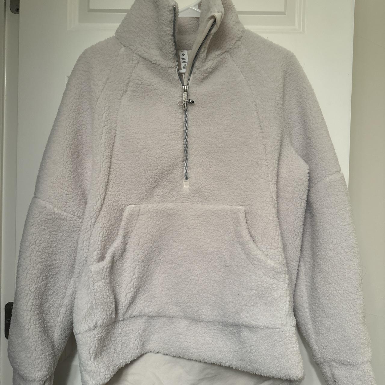 LULULEMON fluffy white pullover oversized scuba.... - Depop