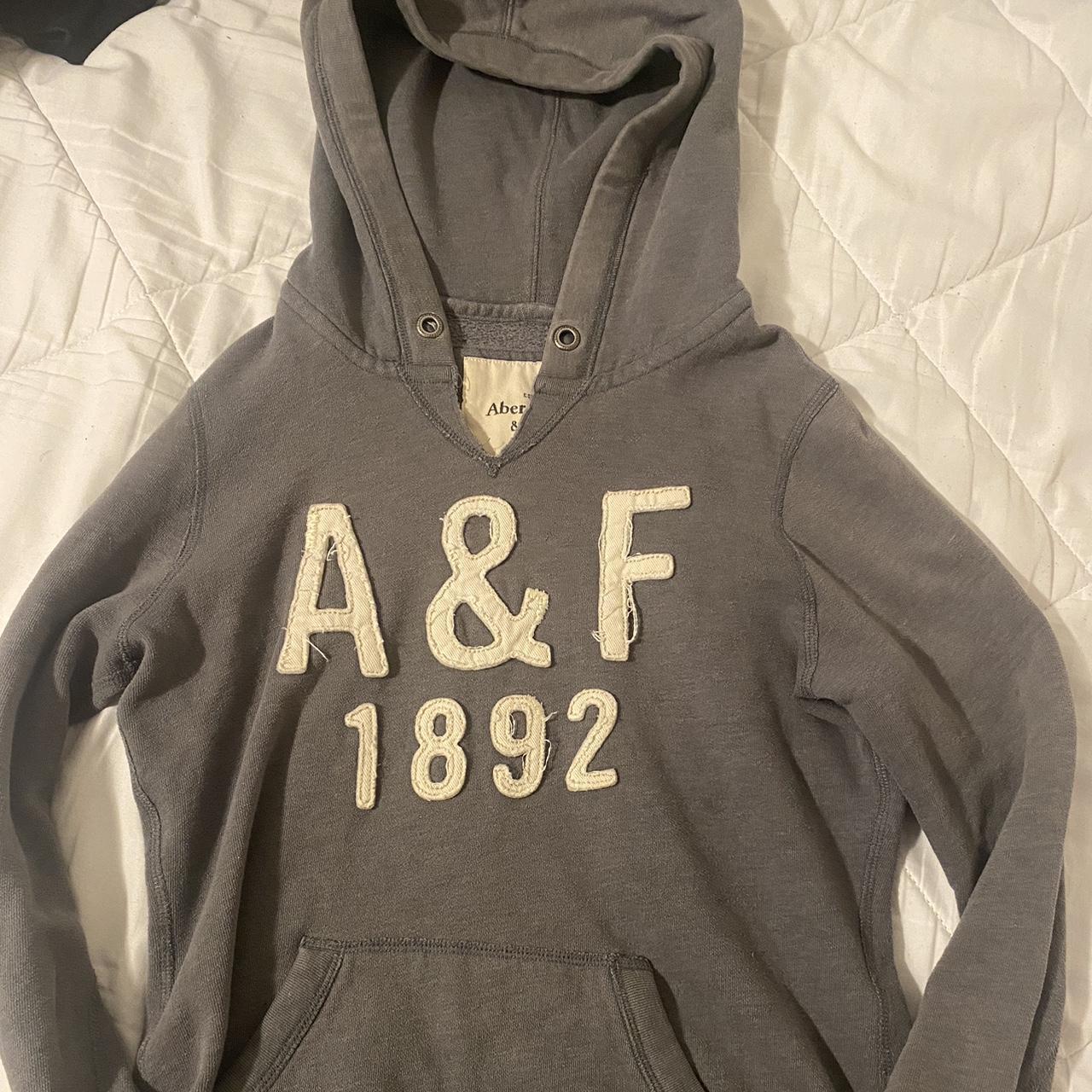 old y2k abercrombie & fitch gray hoodie - Depop