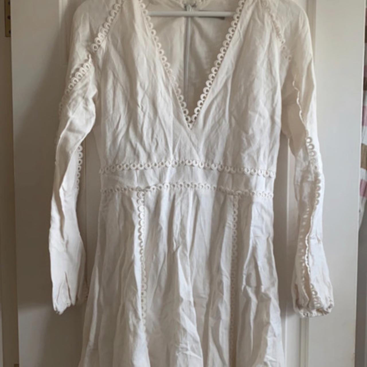 H&m white linen v neck dress H&m Zimmerman dress... Depop
