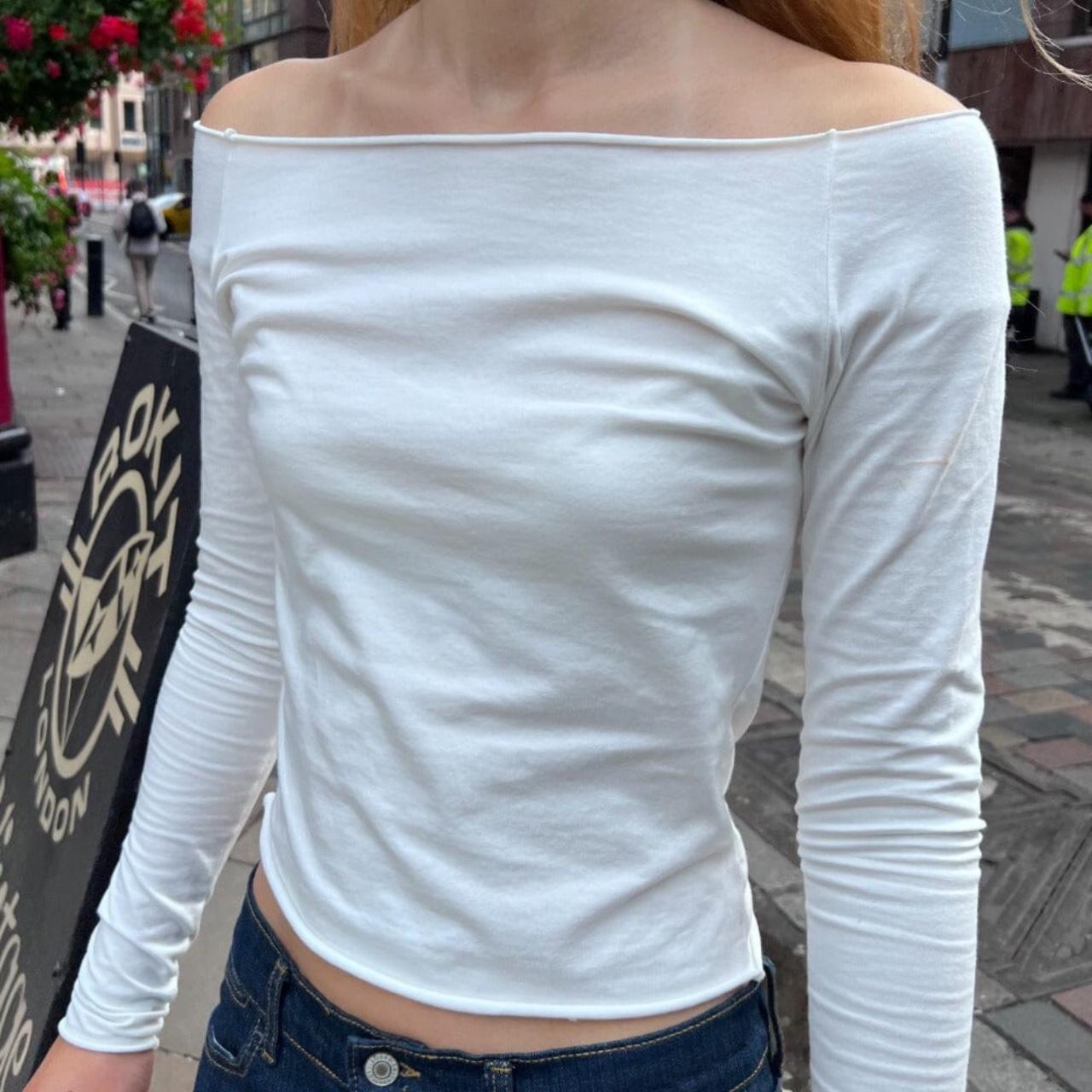 brandy melville bonnie top in white perfect... Depop