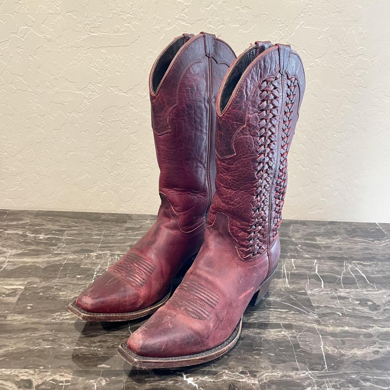 Red Leather Cowboy Boots Gorgeous red leather boots... - Depop