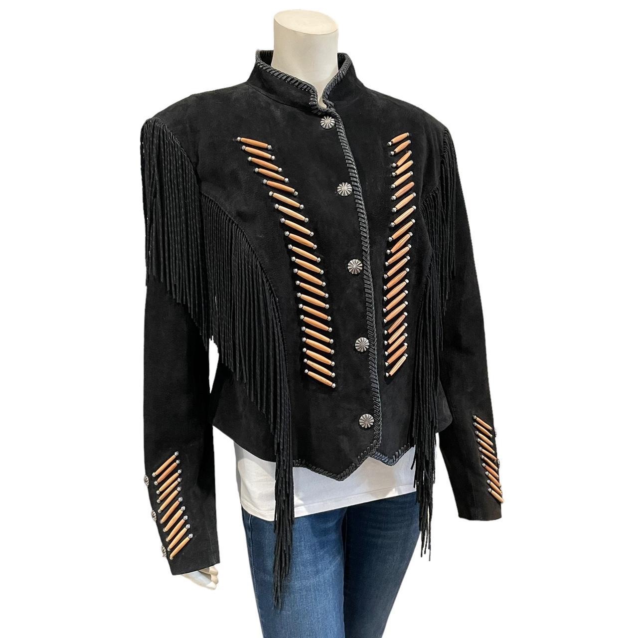 Cripple creek fringed on sale suede leather jacket