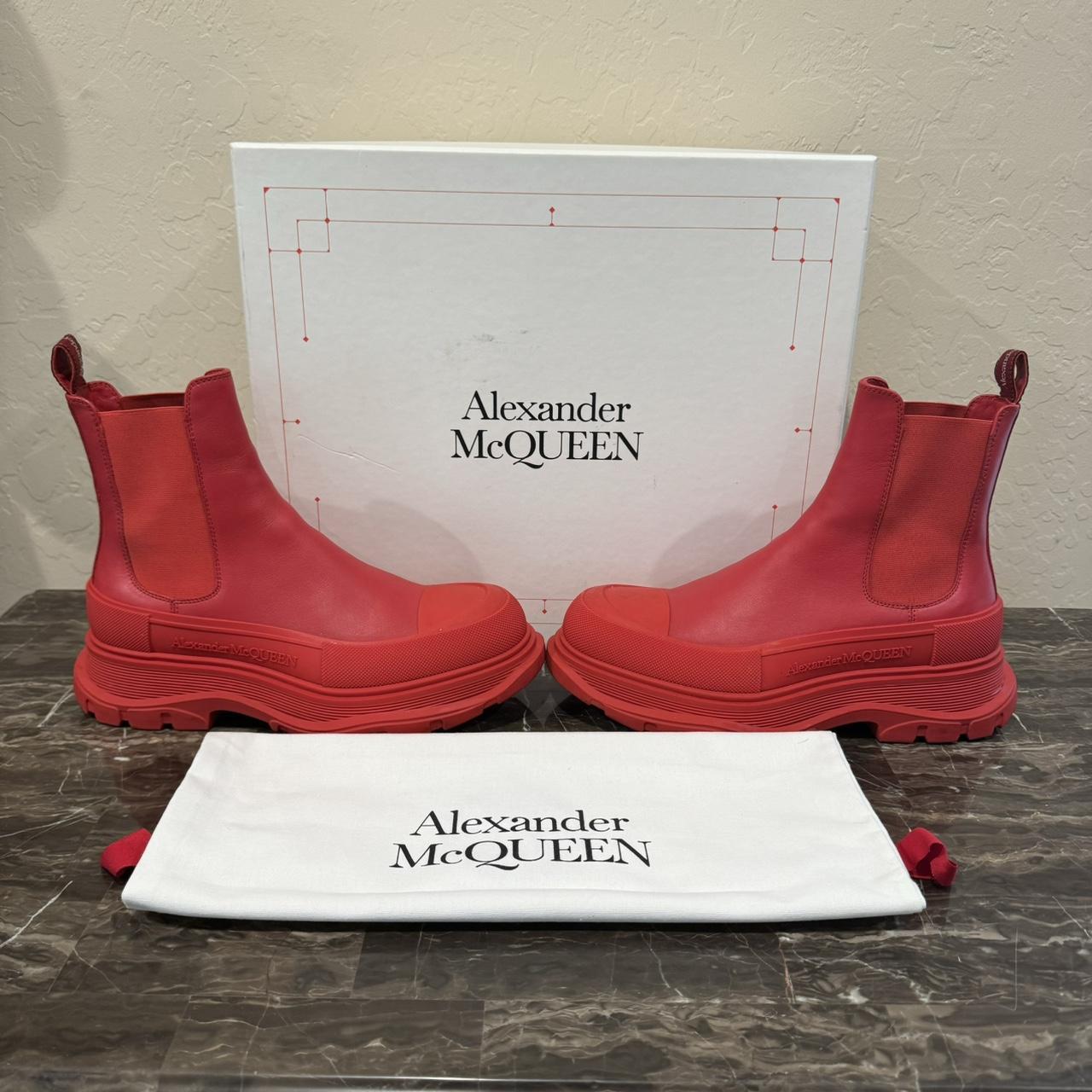 Alexander mcqueen hot sale red boots