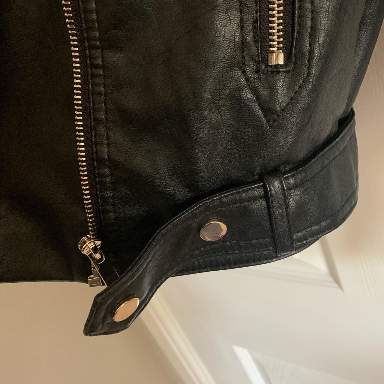 Dorothy Perkins vegan black leather biker jacket,... Depop