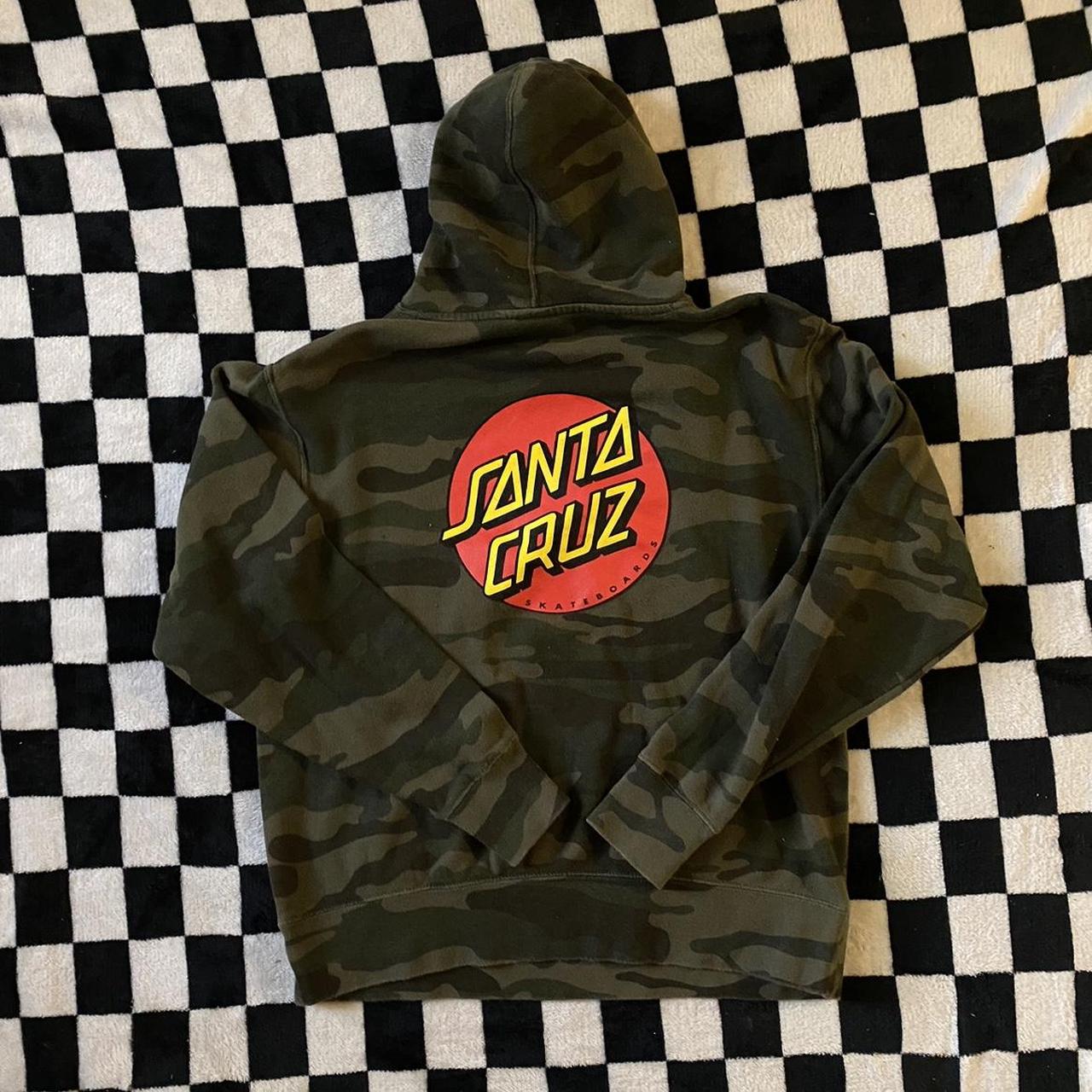 Camouflage Santa Cruz Hoodie Great condition Feel... Depop