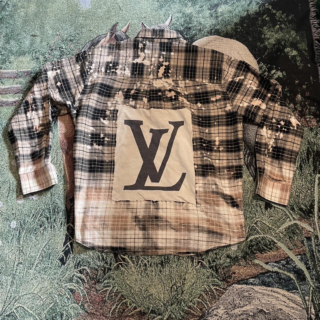 Custom Louis Vuitton Flannel -Size L -Custom - Depop