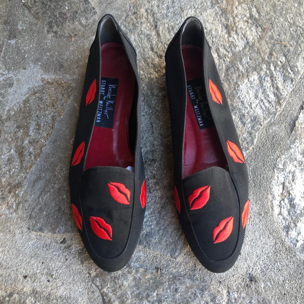Nicole Miller Women's Red and Black Ballet-shoes