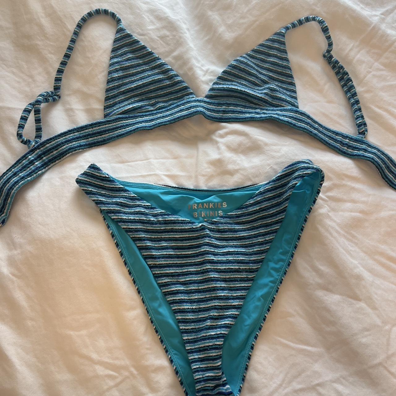 Frankies Bikinis Women's Blue and Navy Bikinis-and-tankini-sets | Depop