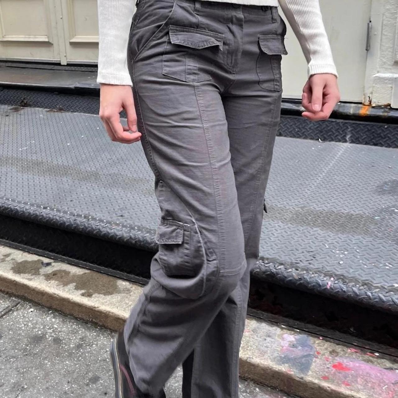 Brandy Melville Kim Grey Cargo pants - Depop