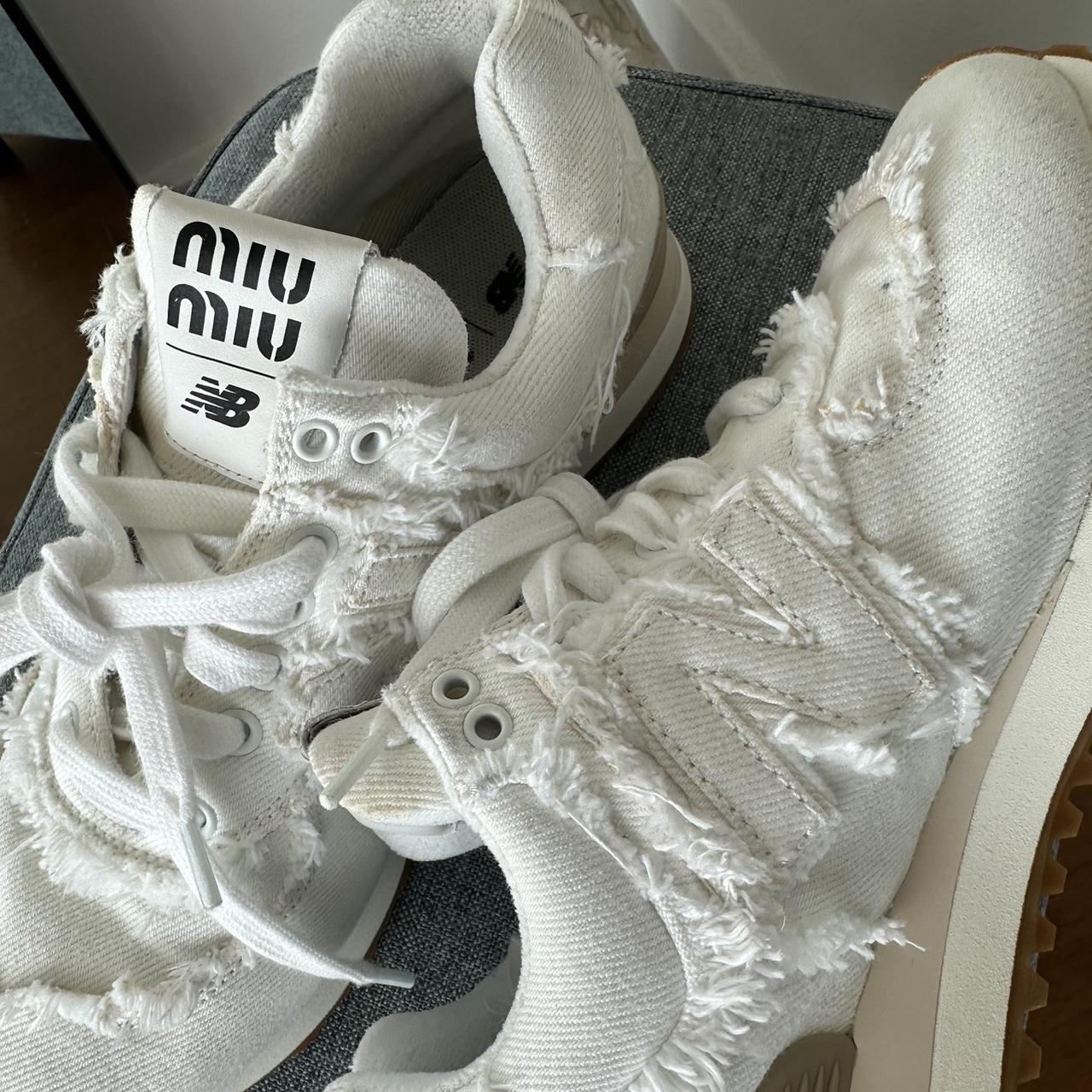 Miu Miu Women's White Trainers | Depop